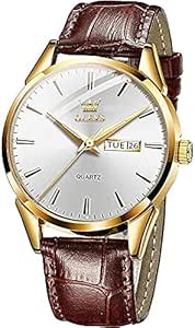 OLEVS Men Watch Leather Strap...