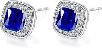 VONSSY Gemstone Stud Earrings,...