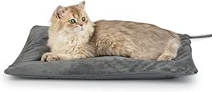 Outdoor Heated Cat Bed, Soft P...