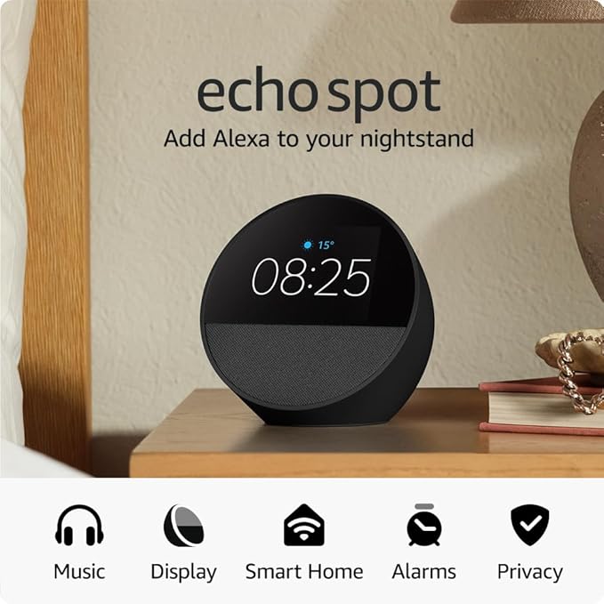 Echo Spot (newest gen), Smart...