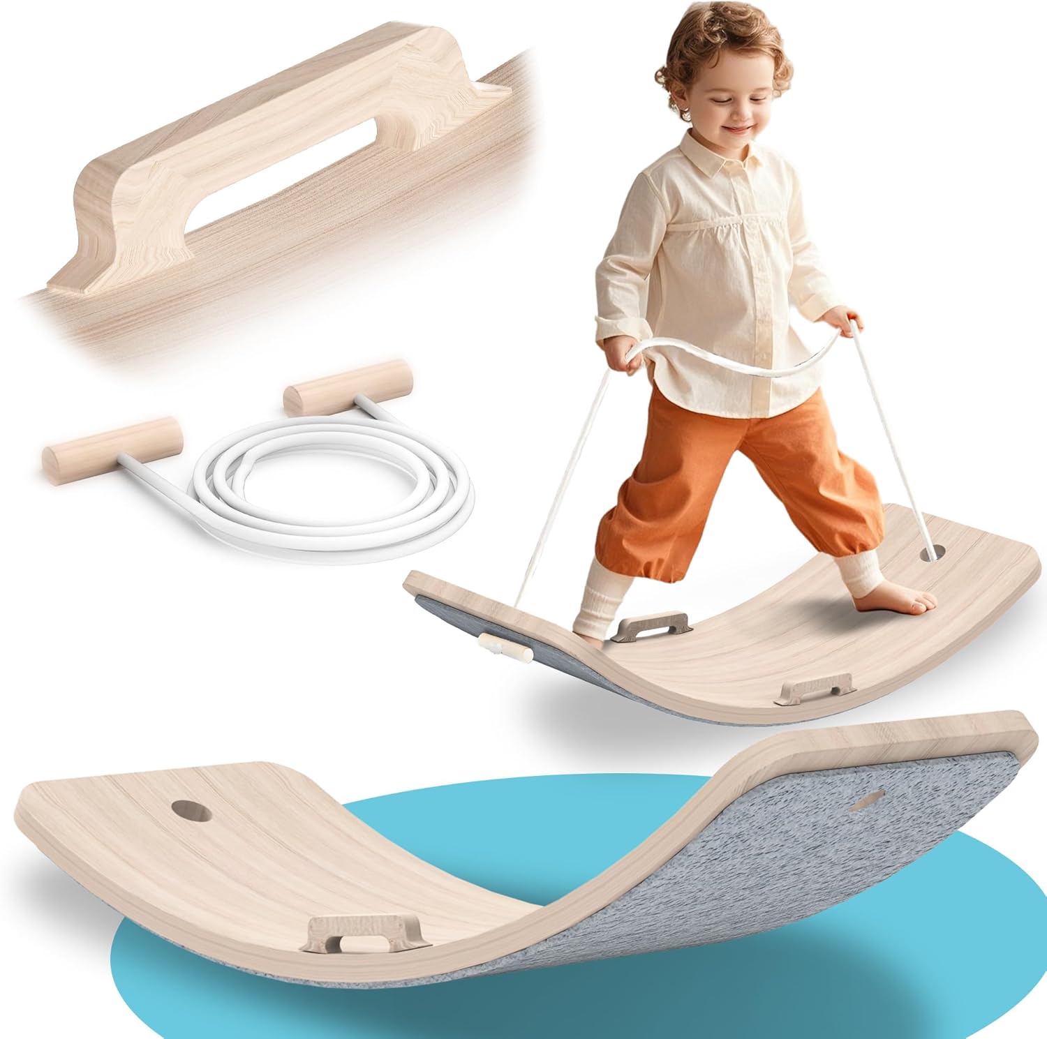 Wooden Wobble Balance Board, 8...