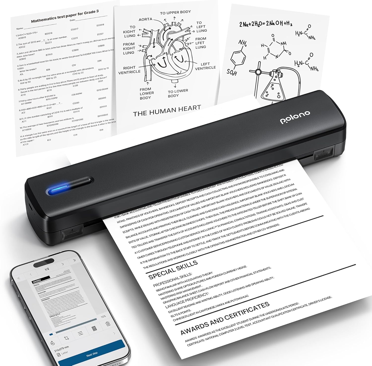 POLONO Portable Printer Wirele...