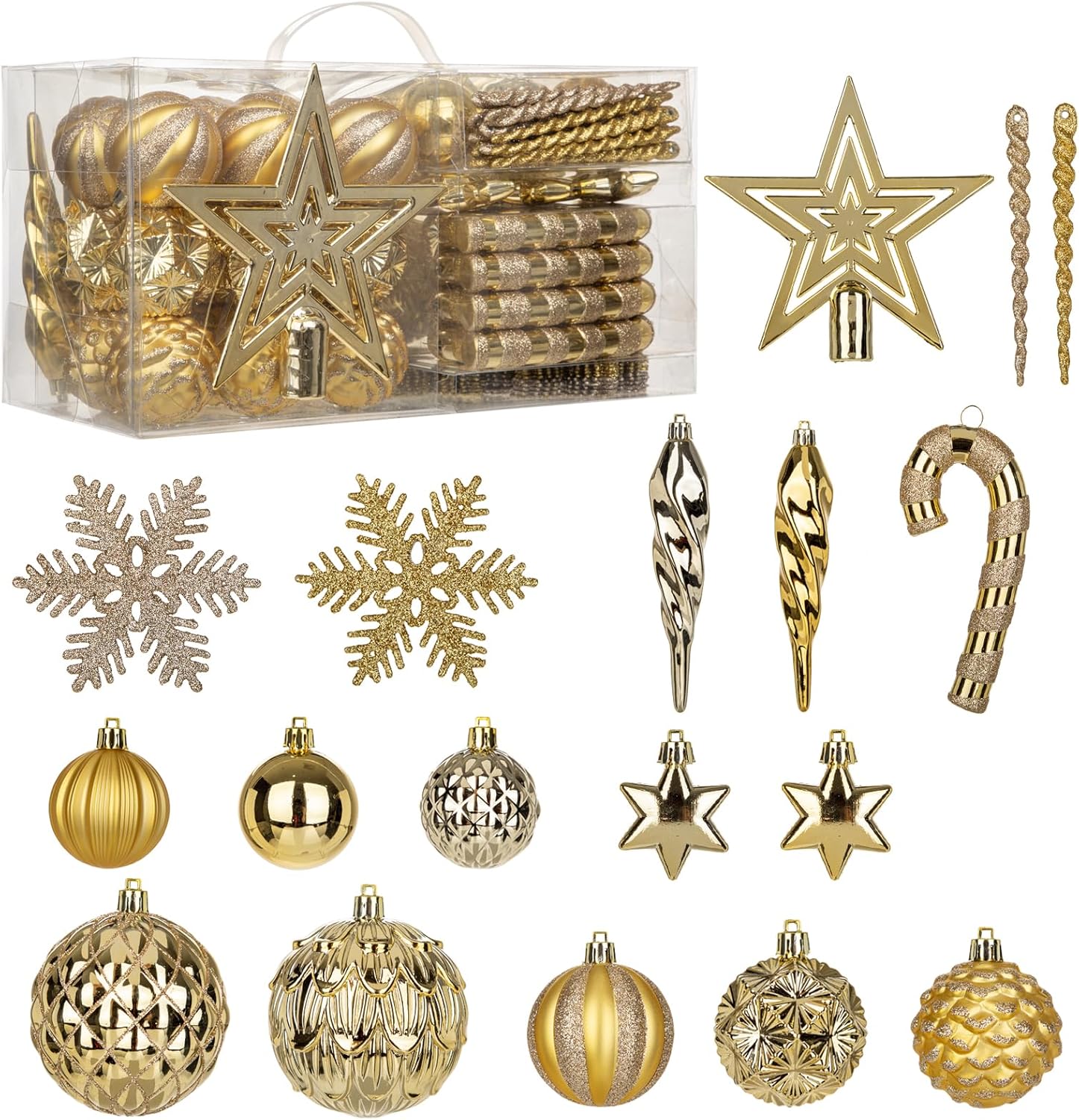 80 PCS Christmas Baubles Set G...