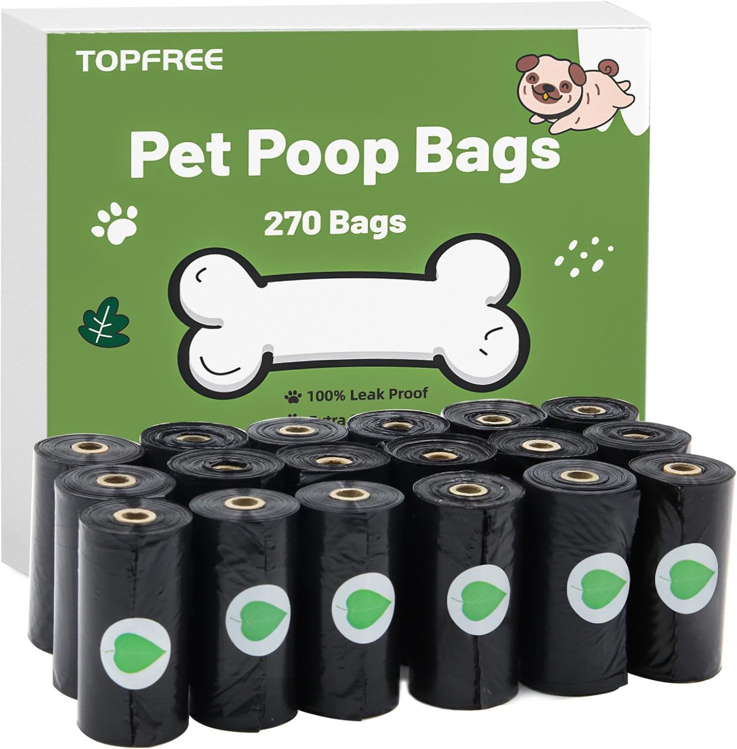 270 Dog Poo Bags, Extra Thick,...