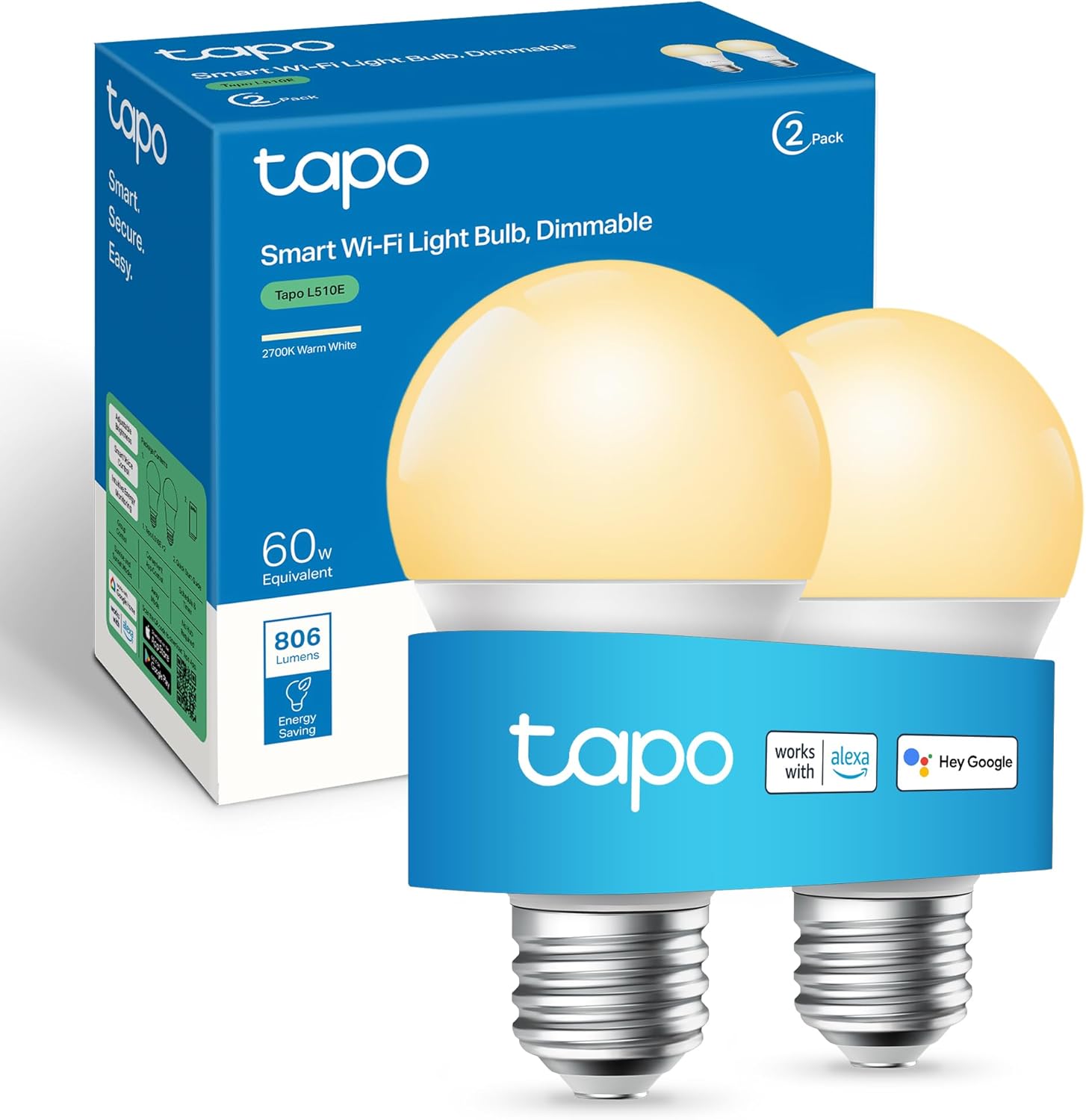 Tapo L510E (2-Pack) E27 Smart...