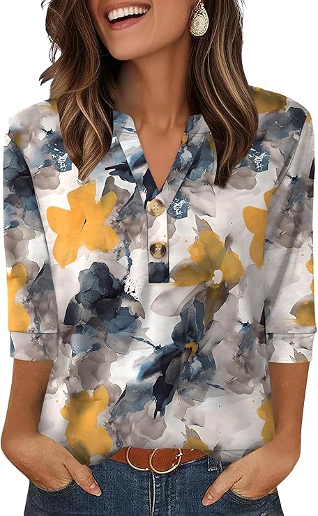 Aokosor Womens 3/4 Sleeve Tops...