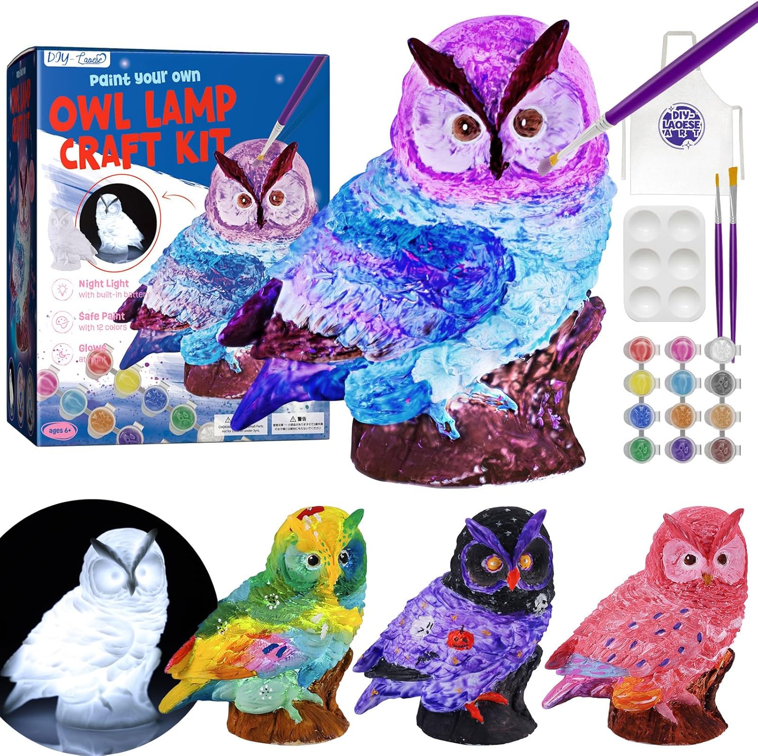 Paint Your Own Owl Lamp Kit, A...