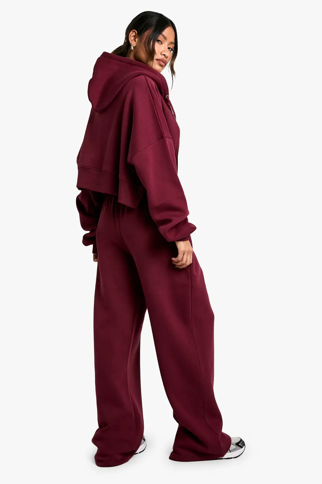 Ribbed V Neck Top 3 Piece Hood...