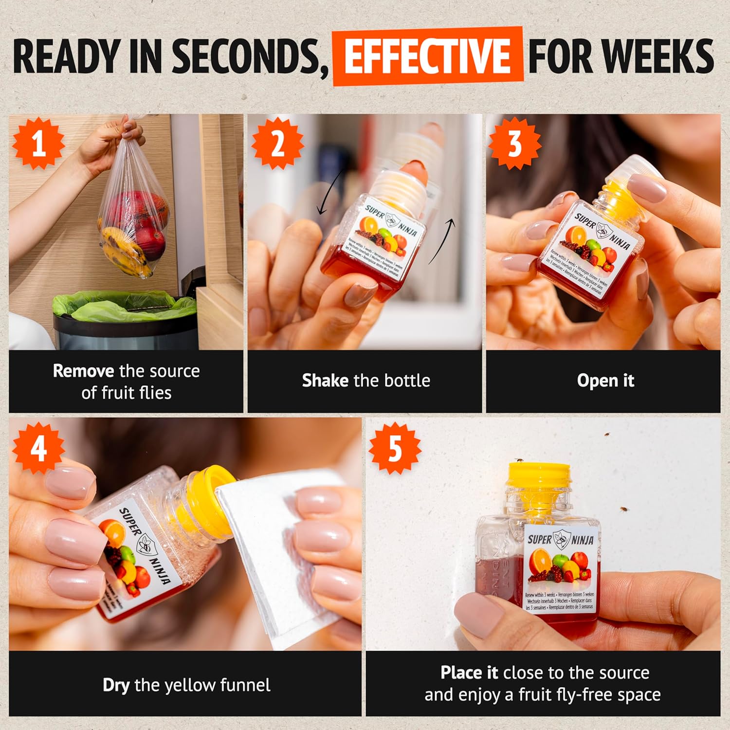 Super Ninja Fruit Fly Trap - 2...