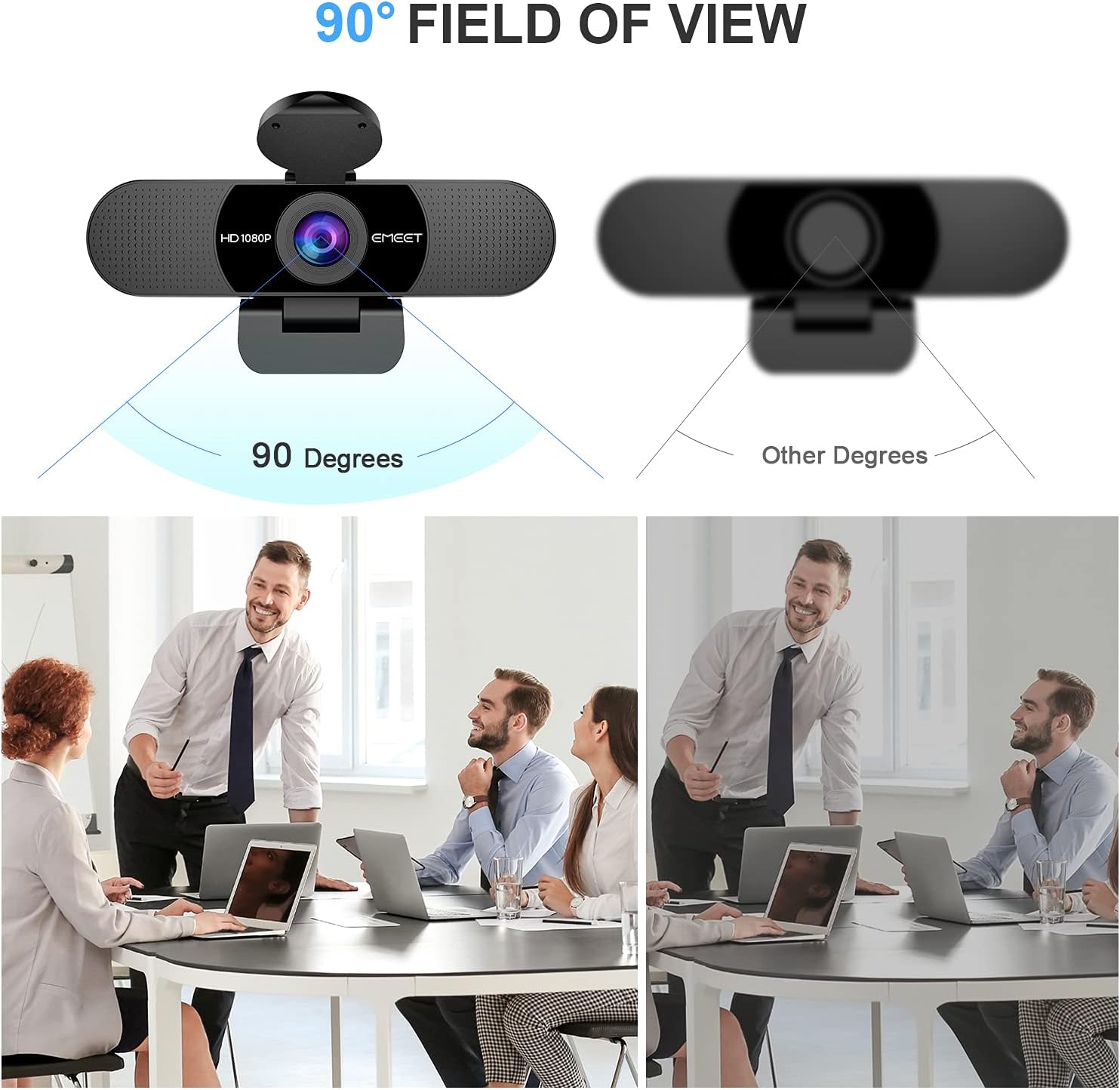 EMEET 1080P Webcam with Microp...