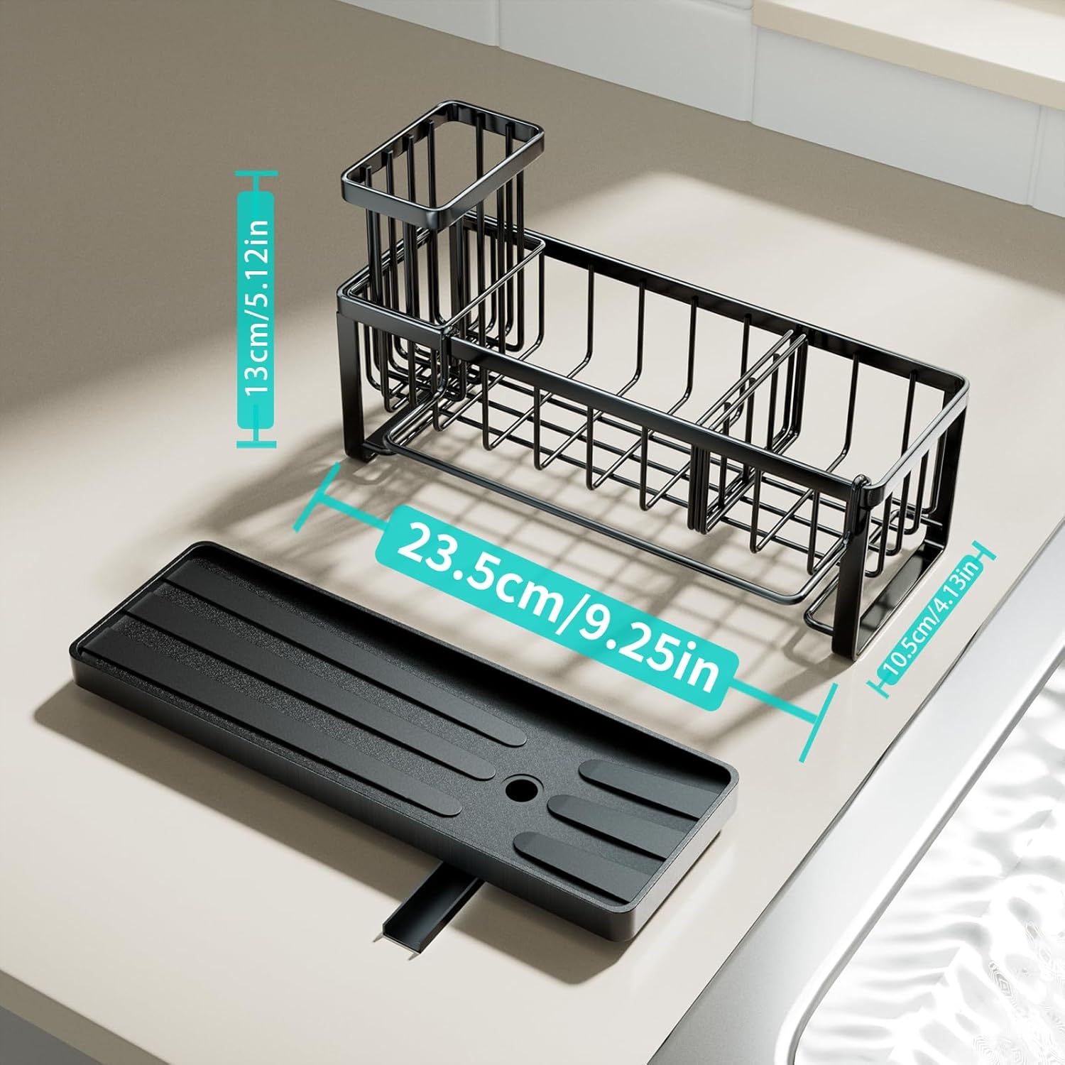 HapiRm Kitchen Sink Caddy Blac...