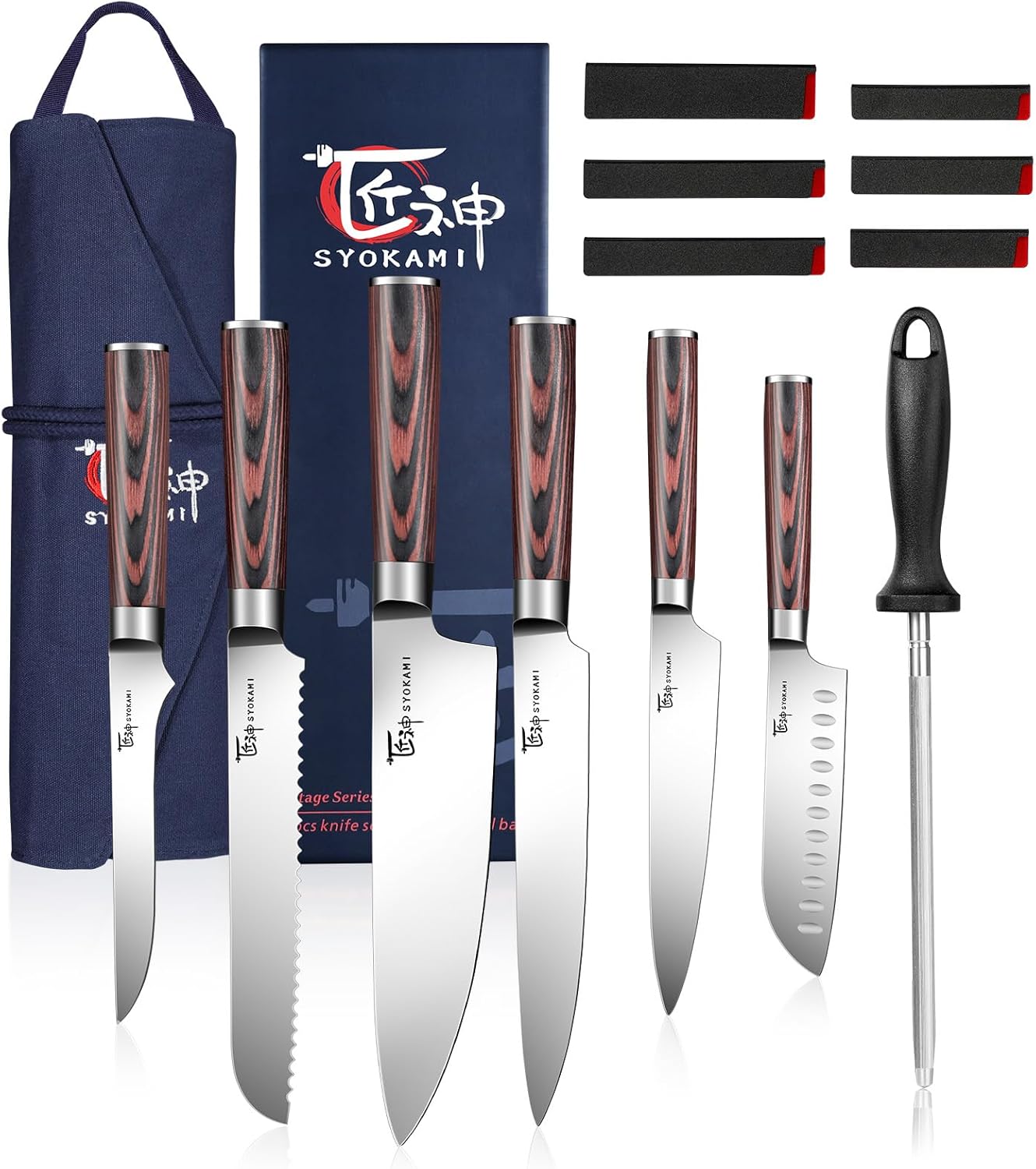 Knife Set, 9 Piece Japanese Ki...