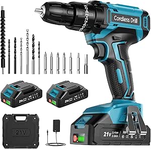 Cordless Drill Set 21V, Cordle...