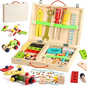 Wooden Toys Kids Tool Set-Wood...