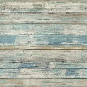 Hode Blue Wood Effect Wallpape...