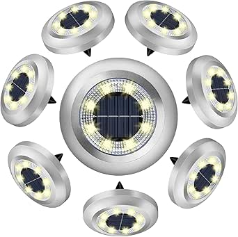ZFITEI 8 Pack Solar Ground Lig...