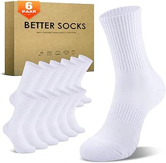 6/12 Pairs Cushioned Sports So...