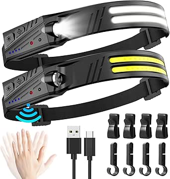 Head Torch Rechargeable,2 Pack...