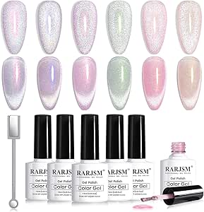 RARJSM Aurora Cat Eye Gel Nail...