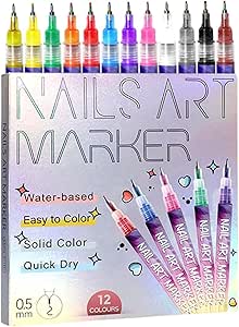 12 Colors Nail Art Pens Set,Na...