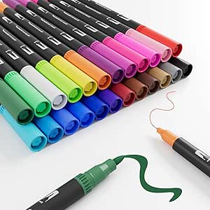 Dual Brush Marker Pens, 24 Col...
