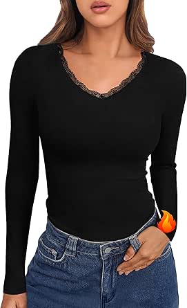 Womens Thermal Tops Long Sleev...