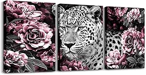 3D Leopard Canvas Wall Art Set...