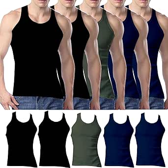 Mens Tank Tops Multipack Cotto...