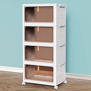 Storage Boxes with Lid, 4-Tier...