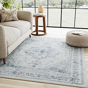 HUGEAR Vintage Blue Rugs Livin...