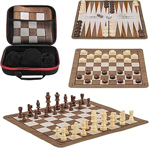 3-in-1 Travel Chess Set – 15.7...