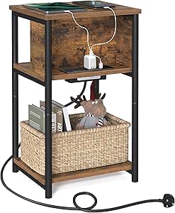 VASAGLE Slim Side Table with C...